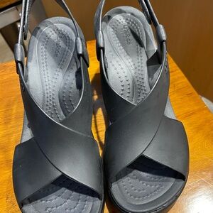 Crocs Lite ride high wedge size 5